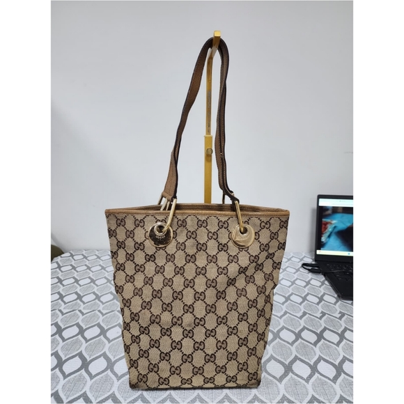 Gucci Handbags - Gucci Vintage GG Canvas Eclipse Shoulder Bag Beige/Brown